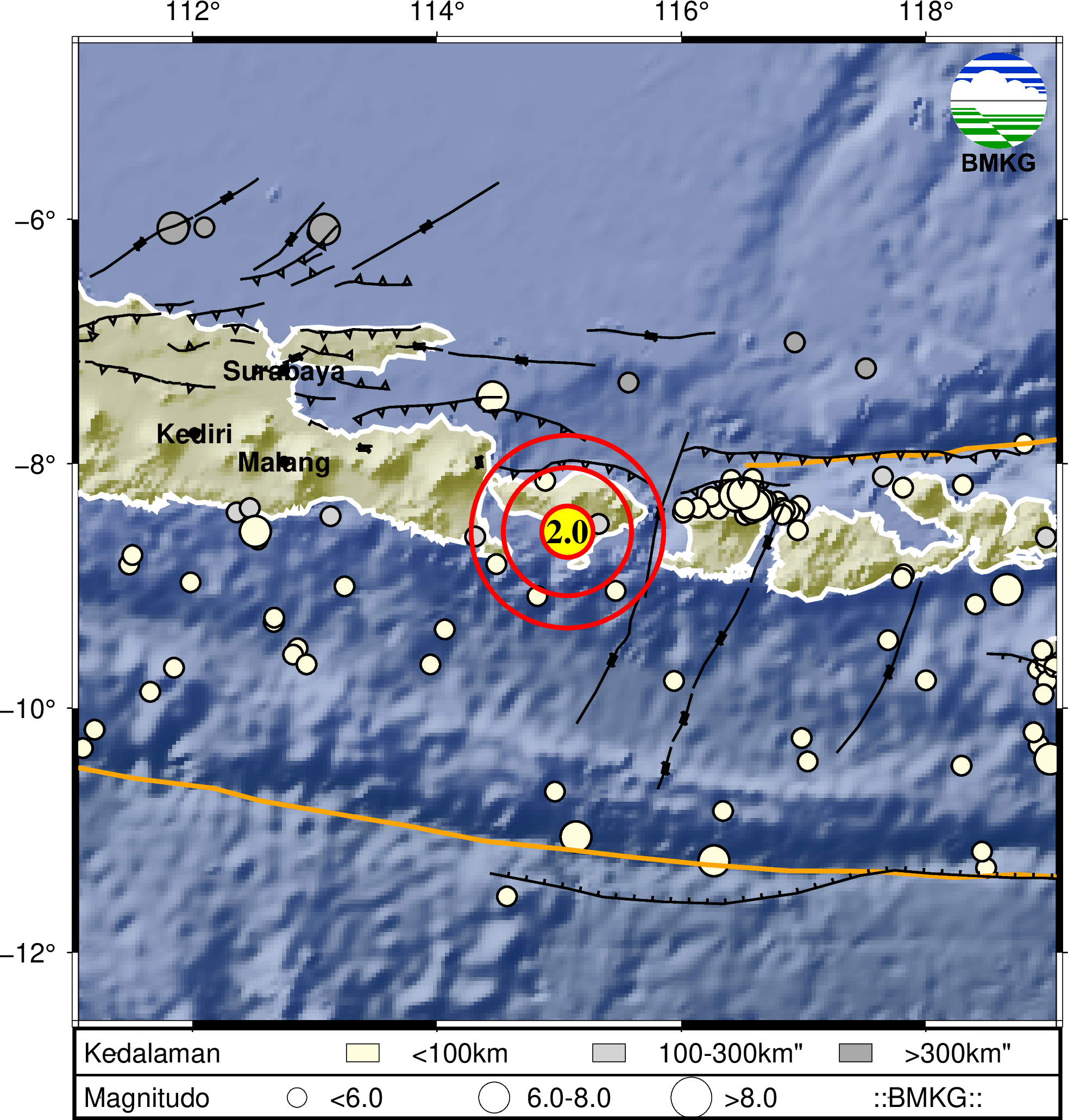 informasi gempa bumi region 3
